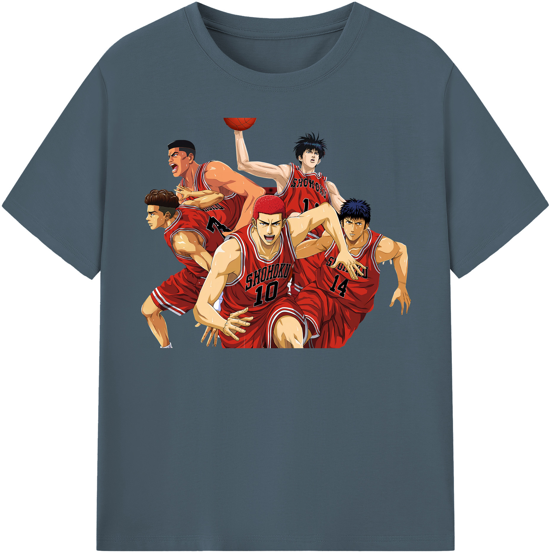 SLAM DUNK／スラムダンク 綿100％半袖Tシャツ（フロントプリント）